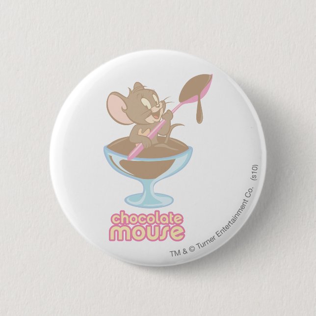 Badge Rond 5 Cm Souris au chocolat Jerry (Devant)