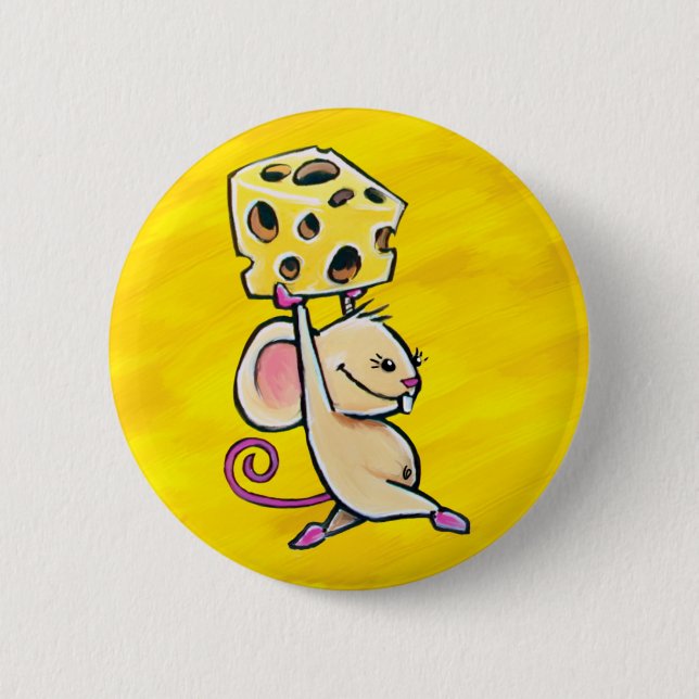 Badge Rond 5 Cm Souris de fromage (Devant)