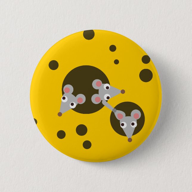 Badge Rond 5 Cm Souris en fromage (Devant)
