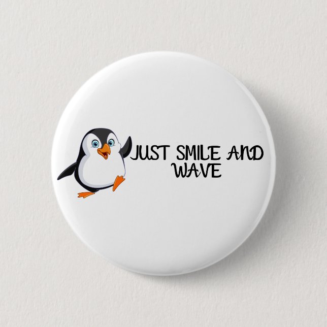 Badge Rond 5 Cm Souris Et Vague Pingouin (Devant)