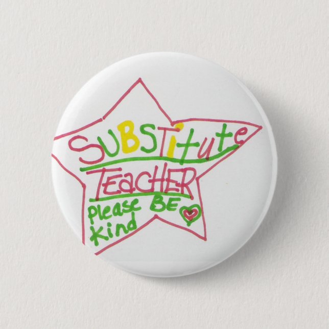 Badge Rond 5 Cm SOUS goupille de professeur (Devant)