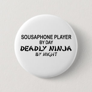 Badge Rond 5 Cm Sousaphone Ninja mortel par nuit
