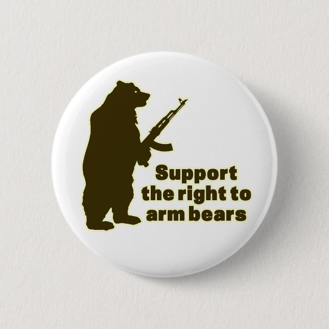 Badge Rond 5 Cm Soutenez la droite d'armer des ours (Devant)