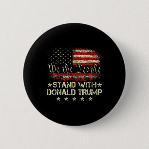 Badge Rond 5 Cm Soutenez L'Amérique Avec Donald Trump 2024