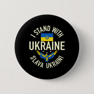 Badge Rond 5 Cm Soutenez L'Ukraine Je Prends Position Avec L'Ukrai