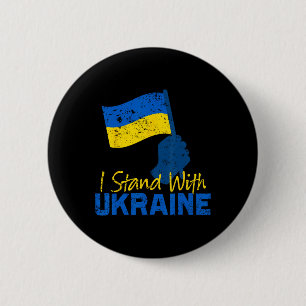 Badge Rond 5 Cm Soutenez l'Ukraine Je suis avec l'Ukraine Drapeau 