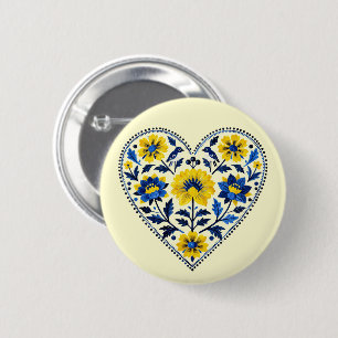 Badge Rond 5 Cm Soutenez l'Ukraine peinture traditionnelle de Petr