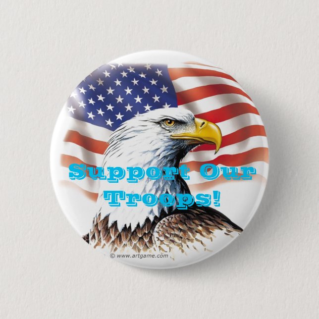 Badge Rond 5 Cm Soutenez nos troupes ! Bouton (Devant)