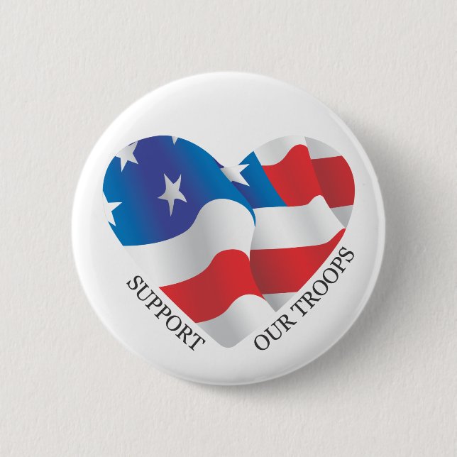 Badge Rond 5 Cm Soutenez notre bouton de troupes (Devant)
