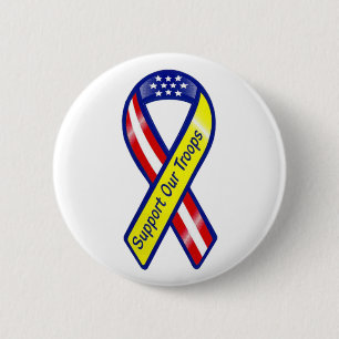 Badge Rond 5 Cm Soutenez notre ruban de troupes
