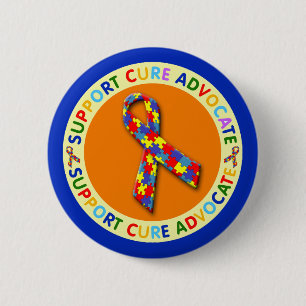 Badge Rond 5 Cm Soutenir l'autisme de Cure Advocate