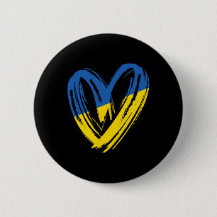Badge Rond 5 Cm Soutenir le drapeau ukrainien Cœur Anti-guerre Pai