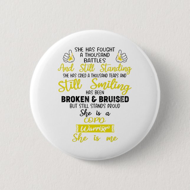 Badge Rond 5 Cm Soutenir les dons de guerriers de la MPOC (Devant)