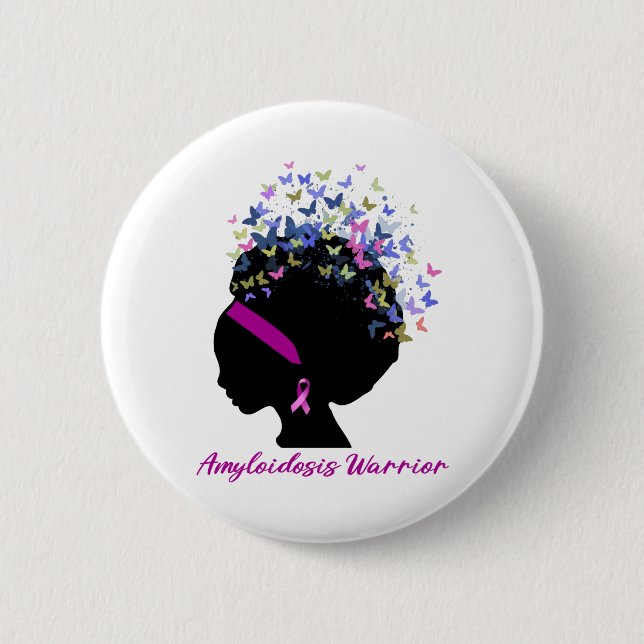 Badge Rond 5 Cm Soutien à la sensibilisation à l'amyloïdose (Devant)