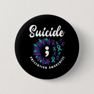 Badge Rond 5 Cm Soutien à la sensibilisation au suicide Prévention