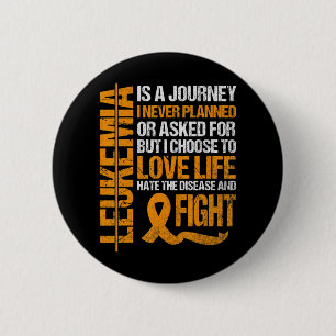 Badge Rond 5 Cm soutien à Leukemia Sensibilisation orange Ruban pr