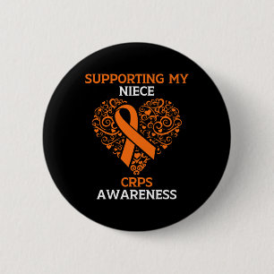 Badge Rond 5 Cm Soutien à ma nièce RSD Mois de sensibilisation aux