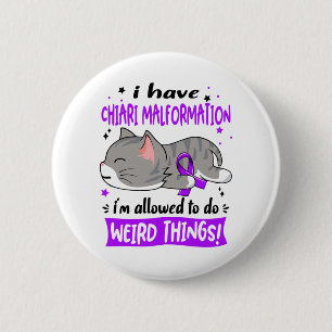 Badge Rond 5 Cm Soutien Chiari Malformation Sensibilisation Ribbon