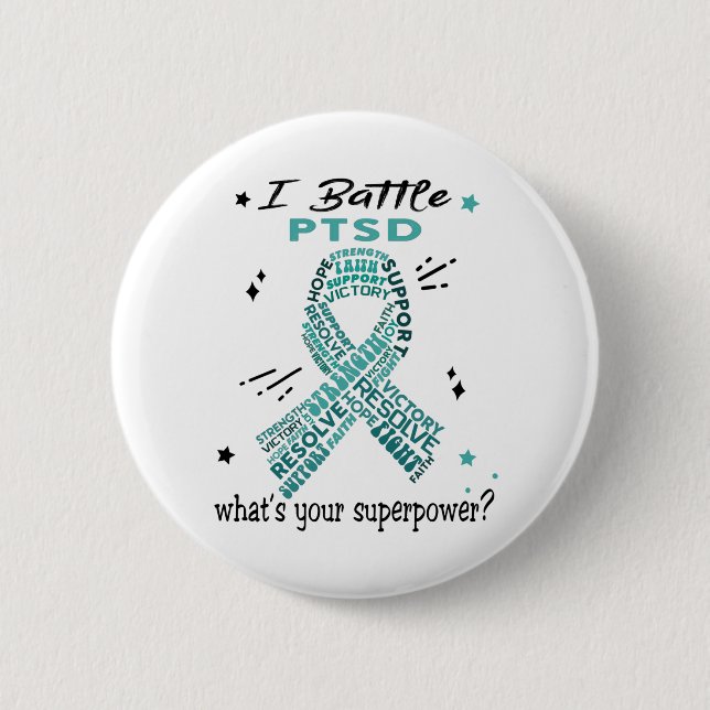 Badge Rond 5 Cm Soutien Dons de guerriers du SSPT (Devant)