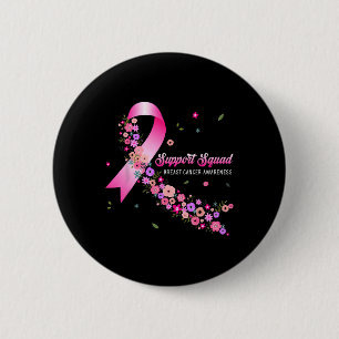 Badge Rond 5 Cm Soutien du guerrier du cancer du sein Équipe du ca