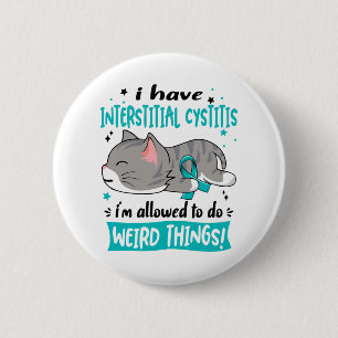 Badge Rond 5 Cm Soutien Interstitiel Cystite Sensibilisation Ruban
