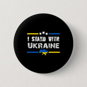 Badge Rond 5 Cm Soutien Je suis avec le drapeau de l'Ukraine Améri