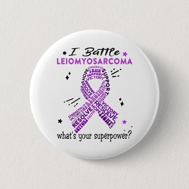 Badge Rond 5 Cm Soutien Leiomyosarcoma Guerriers Cadeaux (Devant)