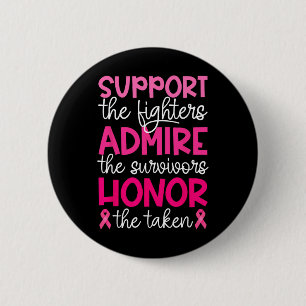 Badge Rond 5 Cm Soutien pour le cancer du sein Admirez le cancer d