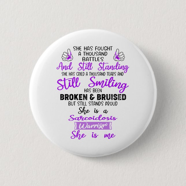 Badge Rond 5 Cm Soutien Sarcoidosis Guerriers Cadeaux (Devant)