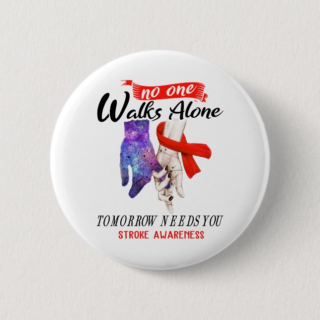 Badge Rond 5 Cm Soutien Sensibilisation aux accidents vasculaires  (Devant)