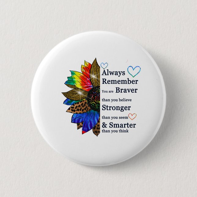 Badge Rond 5 Cm Souvenez-vous toujours que vous êtes courageux que (Devant)