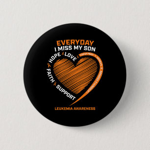 Badge Rond 5 Cm Souvenir Aimant Mémoire De Mon Fils Leucémie Aware