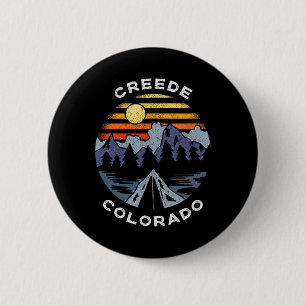 Badge Rond 5 Cm Souvenir de camping vacances Creede Colorado Mount
