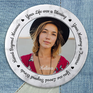 Badge Rond 5 Cm Souvenir funèbre Soutenir la photo commémorative