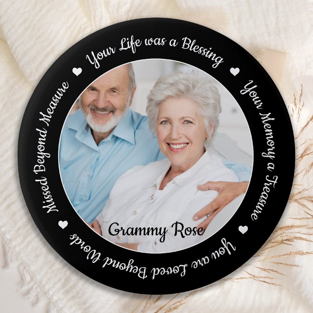 Badge Rond 5 Cm Souvenir funèbre Soutenir la photo commémorative (Créateur téléchargé)