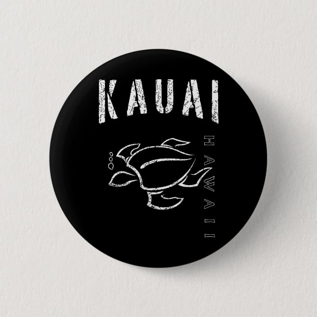 Badge Rond 5 Cm Souvenir Kauai Hawaï (Devant)