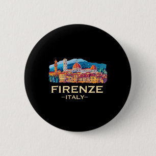 Badge Rond 5 Cm Souvenirs de Florence Italie Skyline Souvenir de F