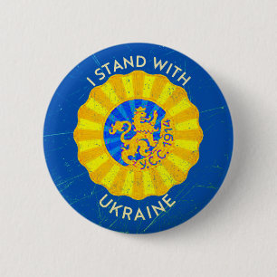 Badge Rond 5 Cm Soyez Avec L'Ukraine, Un Fleuriste-Riche Ukrainien