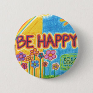 Badge Rond 5 Cm Soyez bouton heureux