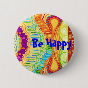 Badge Rond 5 Cm Soyez bouton heureux