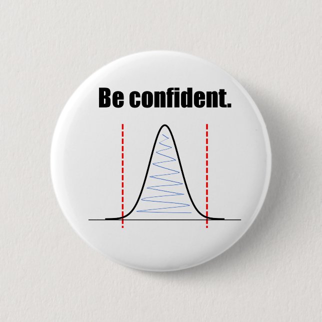 Badge Rond 5 Cm Soyez bouton sûr d'intervalles de confiance (Devant)