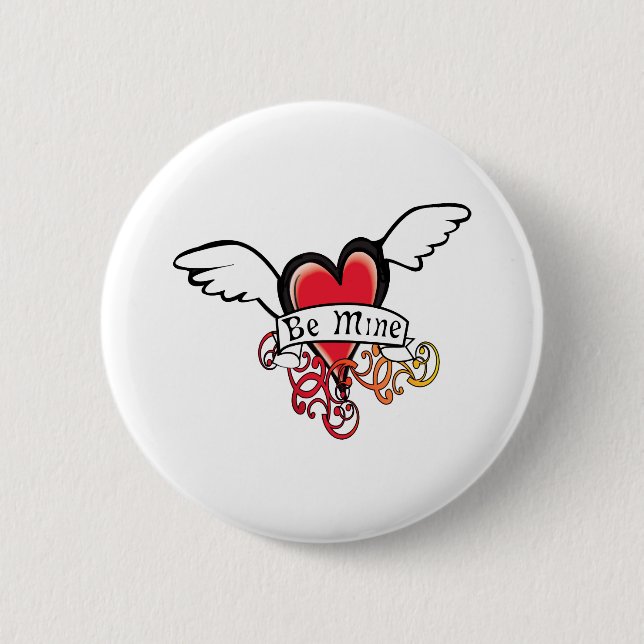 Badge Rond 5 Cm Soyez la mienne Valentine (Devant)