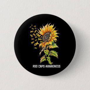 Badge Rond 5 Cm Soyez Sérieux Tournesol Rsd Crps Sensibilisation