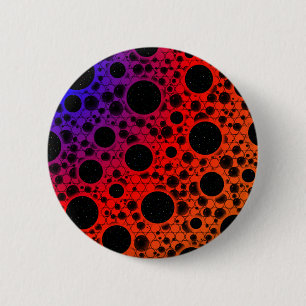 Badge Rond 5 Cm Space Bubble Spots - Chaleur PBROY