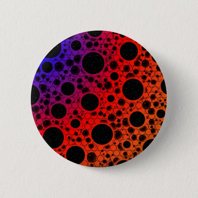 Badge Rond 5 Cm Space Bubble Spots - Chaleur PBROY (Devant)