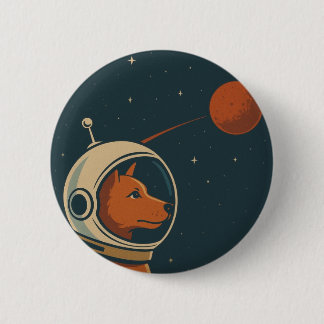BADGE ROND 5 CM SPACE DOGS RADIO - LOGO26