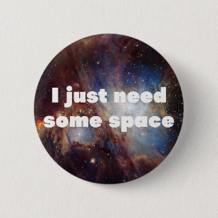 Badge Rond 5 Cm Space Geek Funny Button