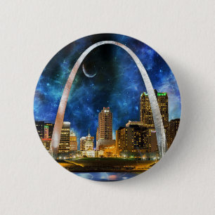 Badge Rond 5 Cm Spacey St. Louis Skyline