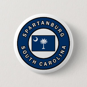Badge Rond 5 Cm Spartanburg Caroline du Sud