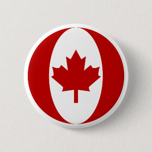 Badge Rond 5 Cm Sphère du drapeau canadien